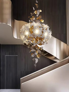 Flying Flowers Fluttering Chandelier - Model F L 31.5″ x H 23.6″ / L 80cm x H 60cmBrass & WhiteBlushlighting