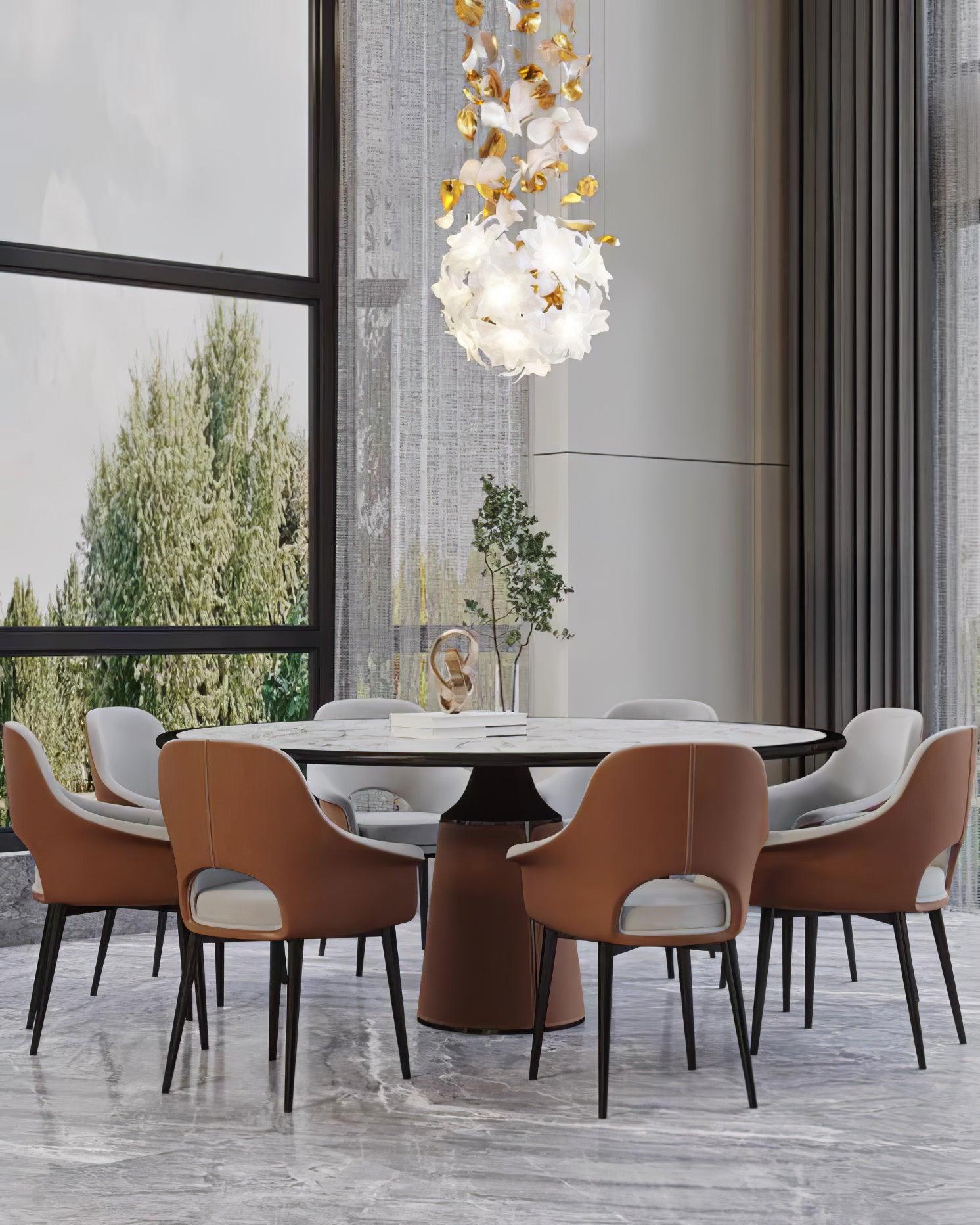 Flying Flowers Fluttering Chandelier - Model A ∅ 31.5″ x H 70.1″ / Dia 80cm x H 180cmBrass & WhiteBlushlighting