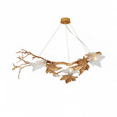 Folio Branch Brass Glass Chandelier