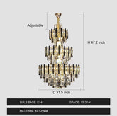 Foyer 3 Layers Extra Large Crystal Chandelier for Living Room Staircase Ceiling Lighting Fixture