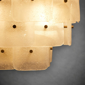 Chandelier  Francis Bubbled Glass Tiered Brass