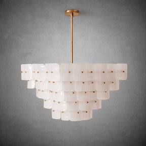 Chandelier  Francis Bubbled Glass Tiered Brass
