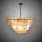 Chandelier  Francis Bubbled Glass Tiered Brass