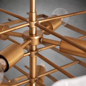 Chandelier  Francis Bubbled Glass Tiered Brass
