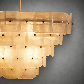 Chandelier  Francis Bubbled Glass Tiered Brass