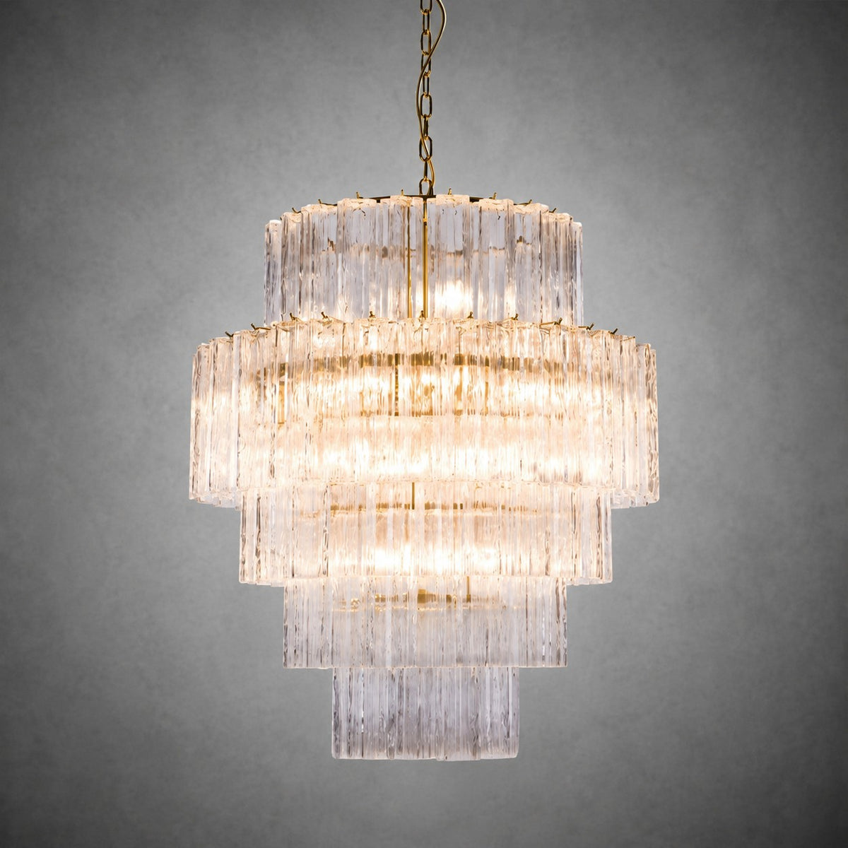 Freccia Treviso Murano Glass Tube Chandelier
