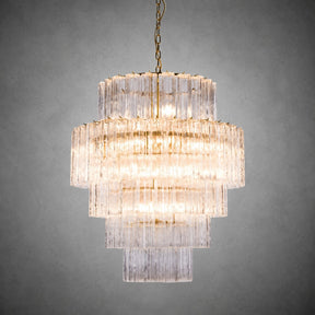 Freccia Treviso Murano Glass Tube Chandelier