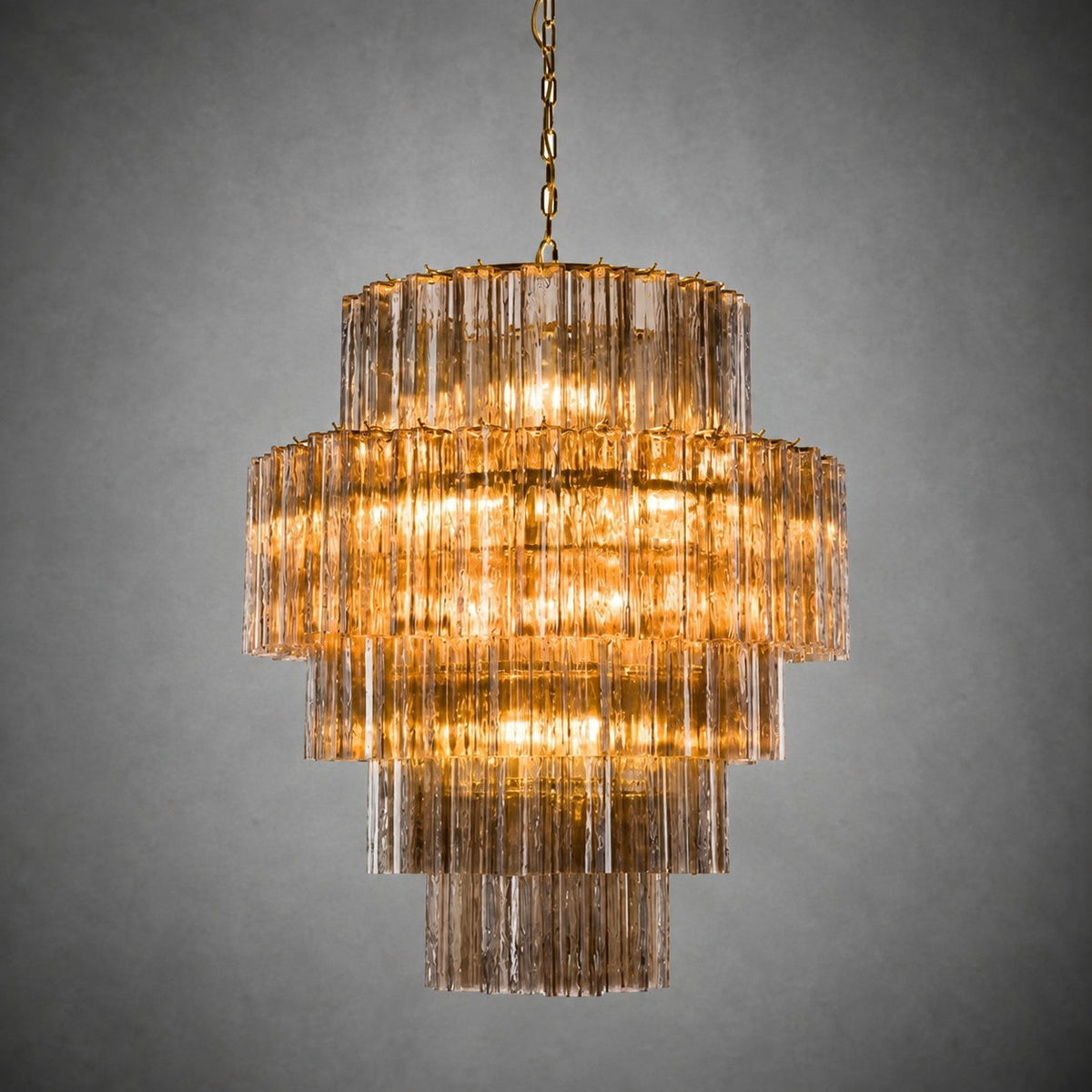 Freccia Treviso Murano Glass Tube Chandelier