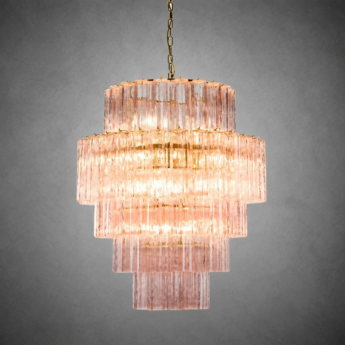 Freccia Treviso Murano Glass Tube Chandelier