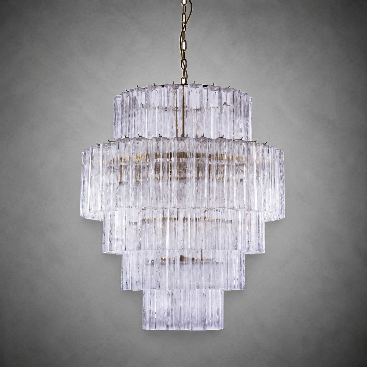 Freccia Treviso Murano Glass Tube Chandelier