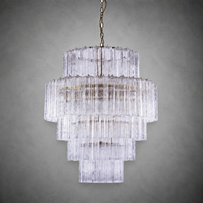 Freccia Treviso Murano Glass Tube Chandelier