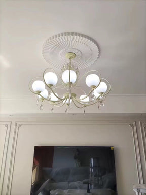 creative,cream,crystal, texture, chandelier,shining, French, White, living room, bedroom,branch,Hemisphere,soft,gentle