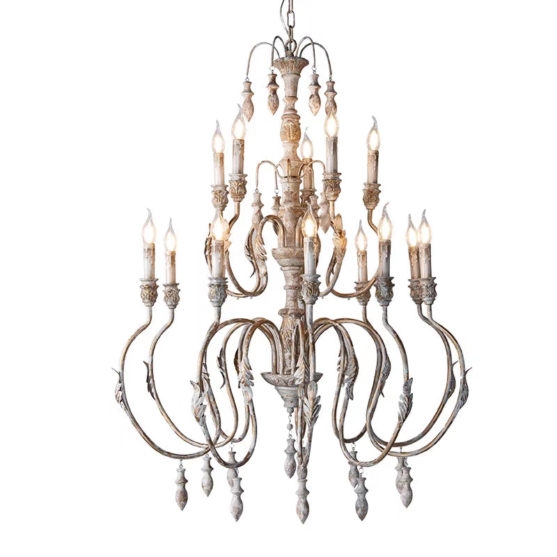 French Vintage Candle Chandelier for Living Room/Bedroom