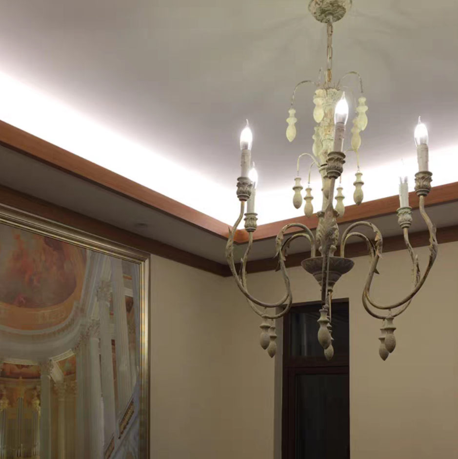 French Vintage Candle Chandelier for Living Room/Bedroom