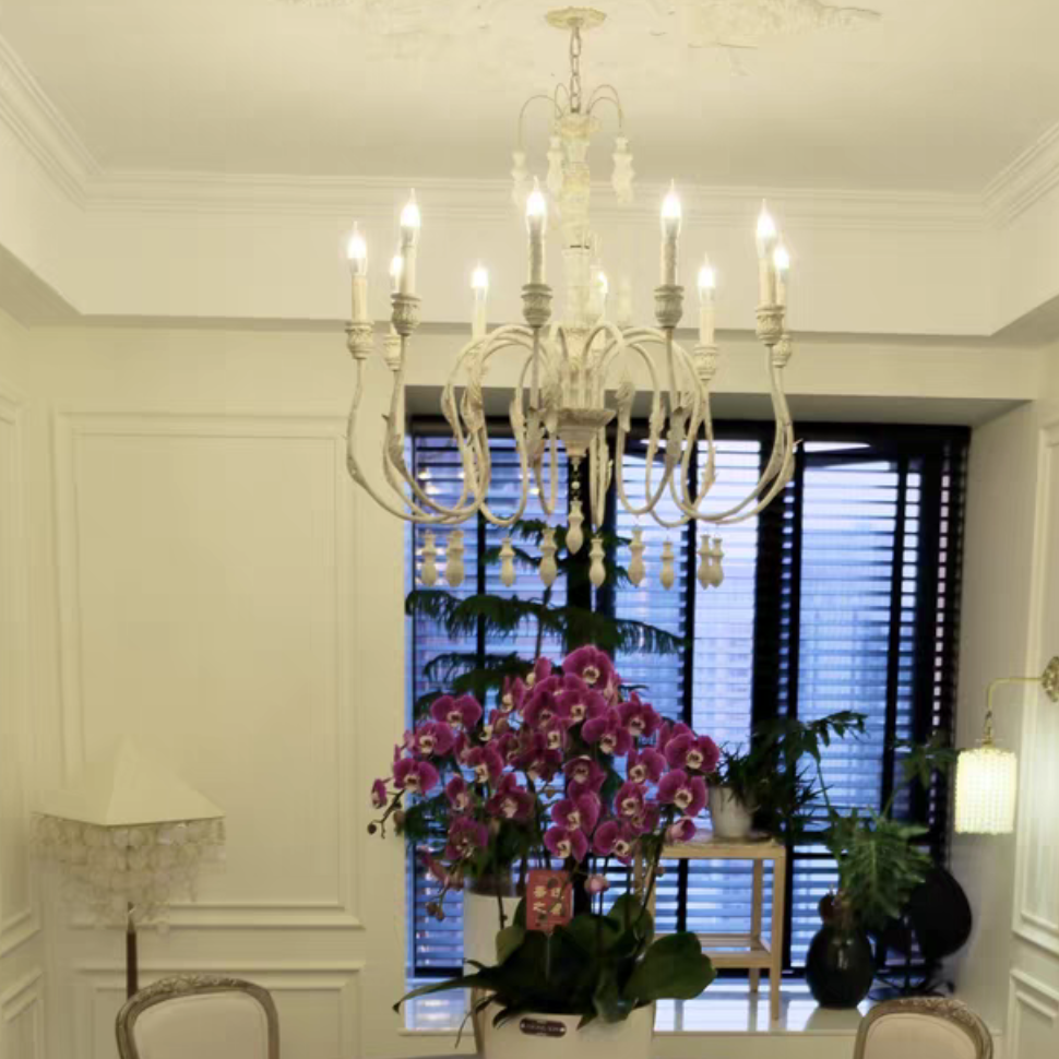 French Vintage Candle Chandelier for Living Room/Bedroom