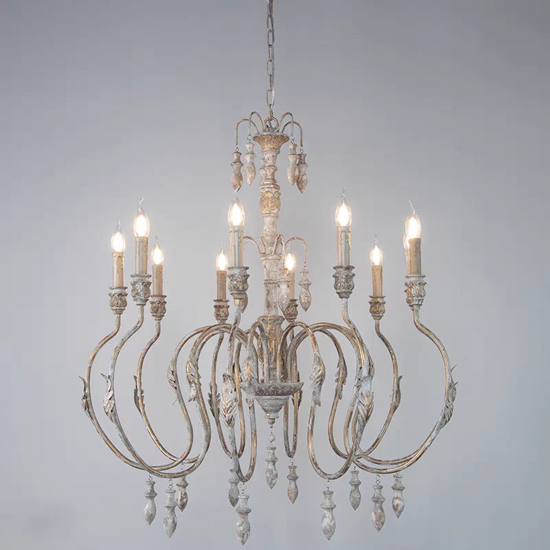 French Vintage Candle Chandelier for Living Room/Bedroom