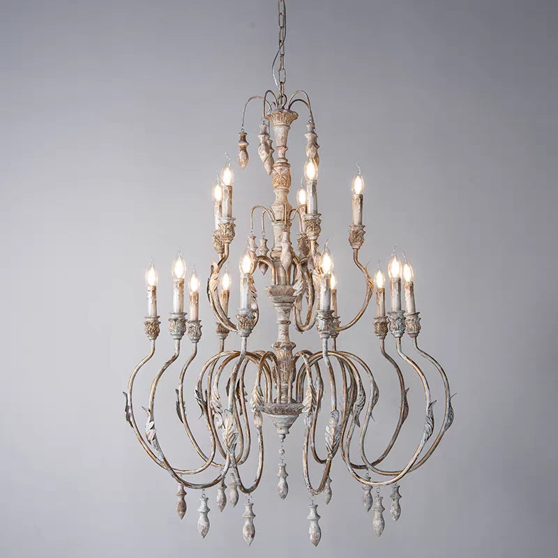 French Vintage Candle Chandelier for Living Room/Bedroom