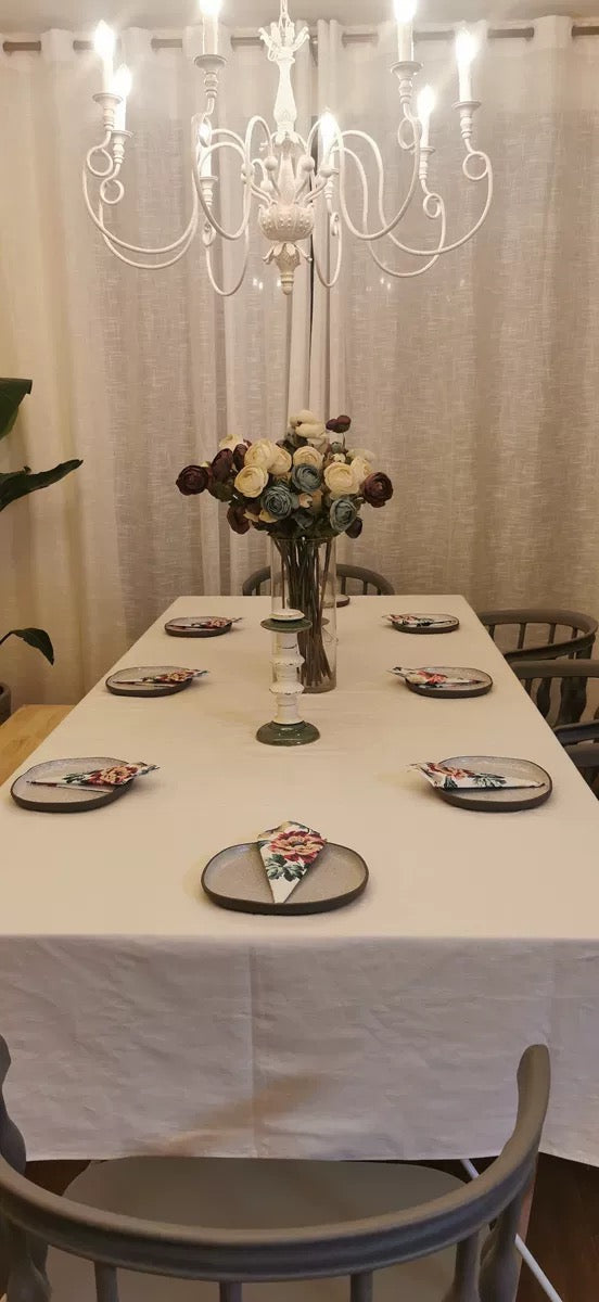 French Vintage Country Style White Rustic Iron Art Chandelier 8 Lights for Dining Room Elegant Style 