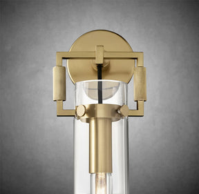 Funda Glass Cylinder Wall Sconce 12”, Wall Light For Bedroom