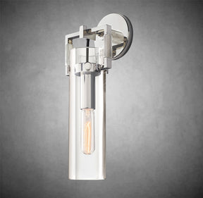 Funda Glass Cylinder Wall Sconce 12”, Wall Light For Bedroom