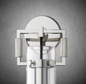 Funda Glass Cylinder Wall Sconce 12”, Wall Light For Bedroom