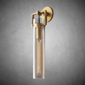 Funda Glass Cylinder Wall Sconce 16”, Wall Light For Bedroom