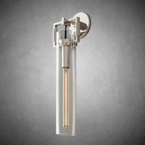 Funda Glass Cylinder Wall Sconce 16”, Wall Light For Bedroom