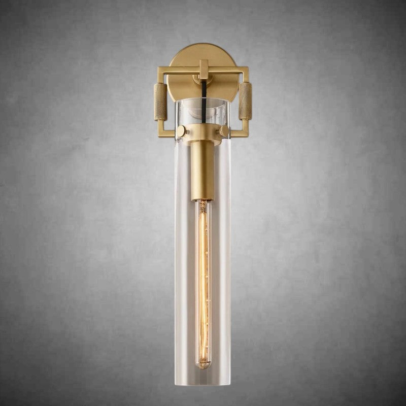 Funda Glass Cylinder Wall Sconce 16”, Wall Light For Bedroom
