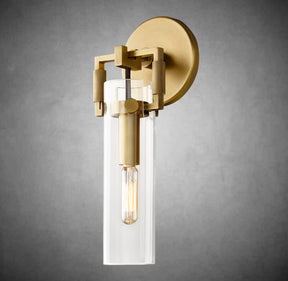 Funda Glass Cylinder Wall Sconce 9”, Wall Light For Bedroom