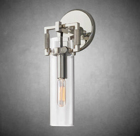 Funda Glass Cylinder Wall Sconce 9”, Wall Light For Bedroom