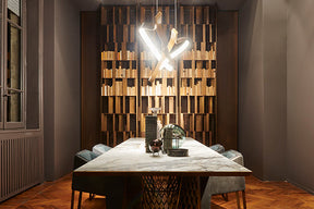 Modern Simple Brass Waving Chandelier for Living/Dining Room/Kitchen Island