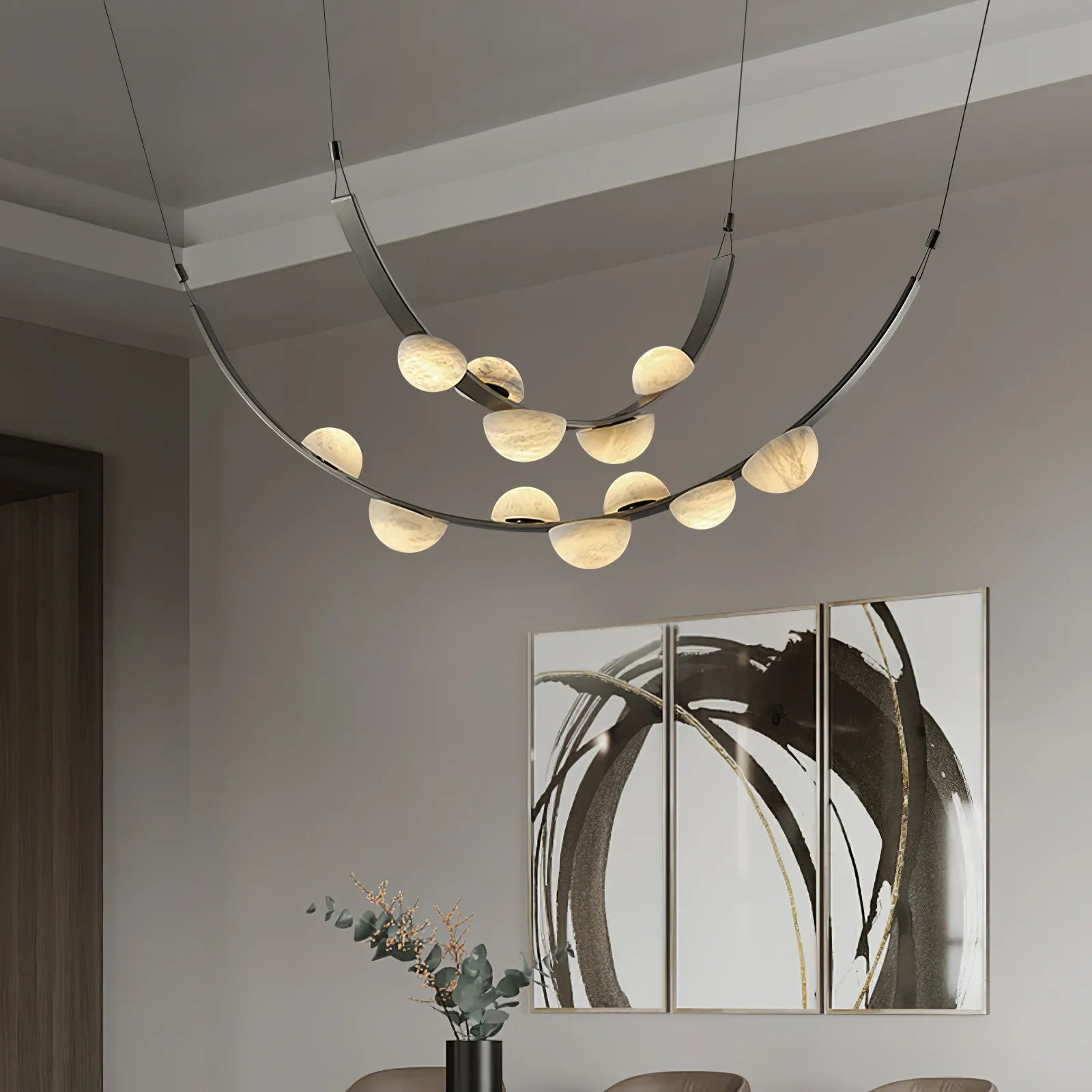 Garrick Modern Dew Drops Alabaster Chandelier Lighting