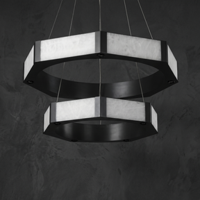 Modern Black Chandelier in a living room