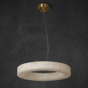 Alabaster Chandelier in a dining room