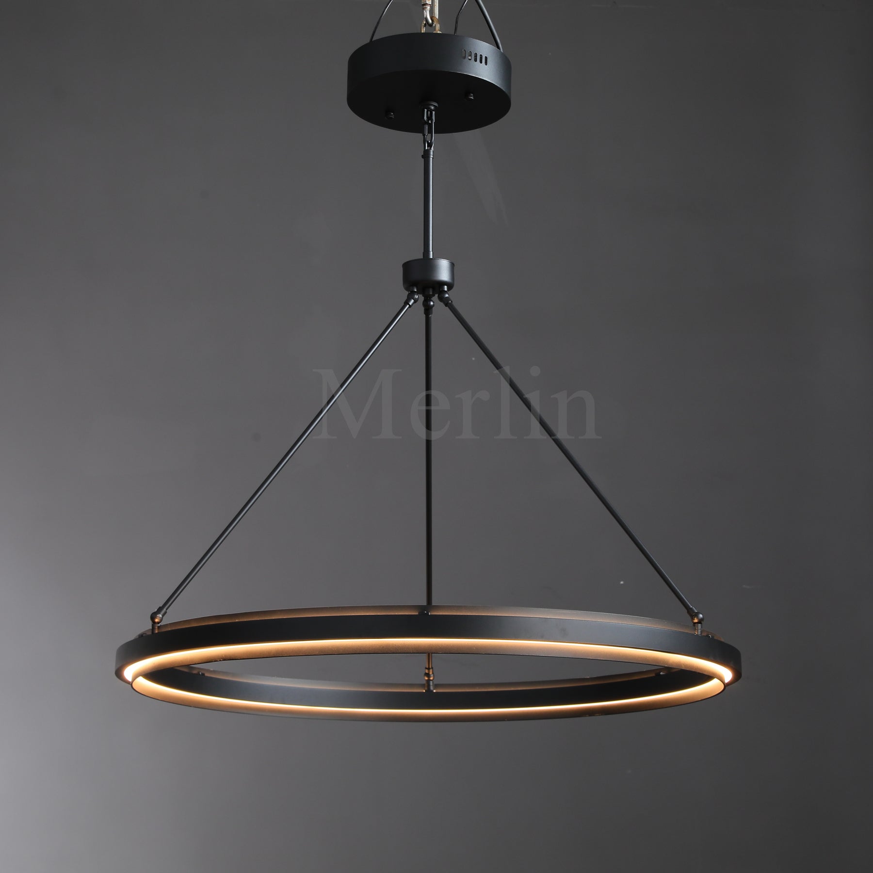 George Elegant Modern Round Lamp Fixture, Metal Chandelier for Living Room, Bedroom, Dining Room