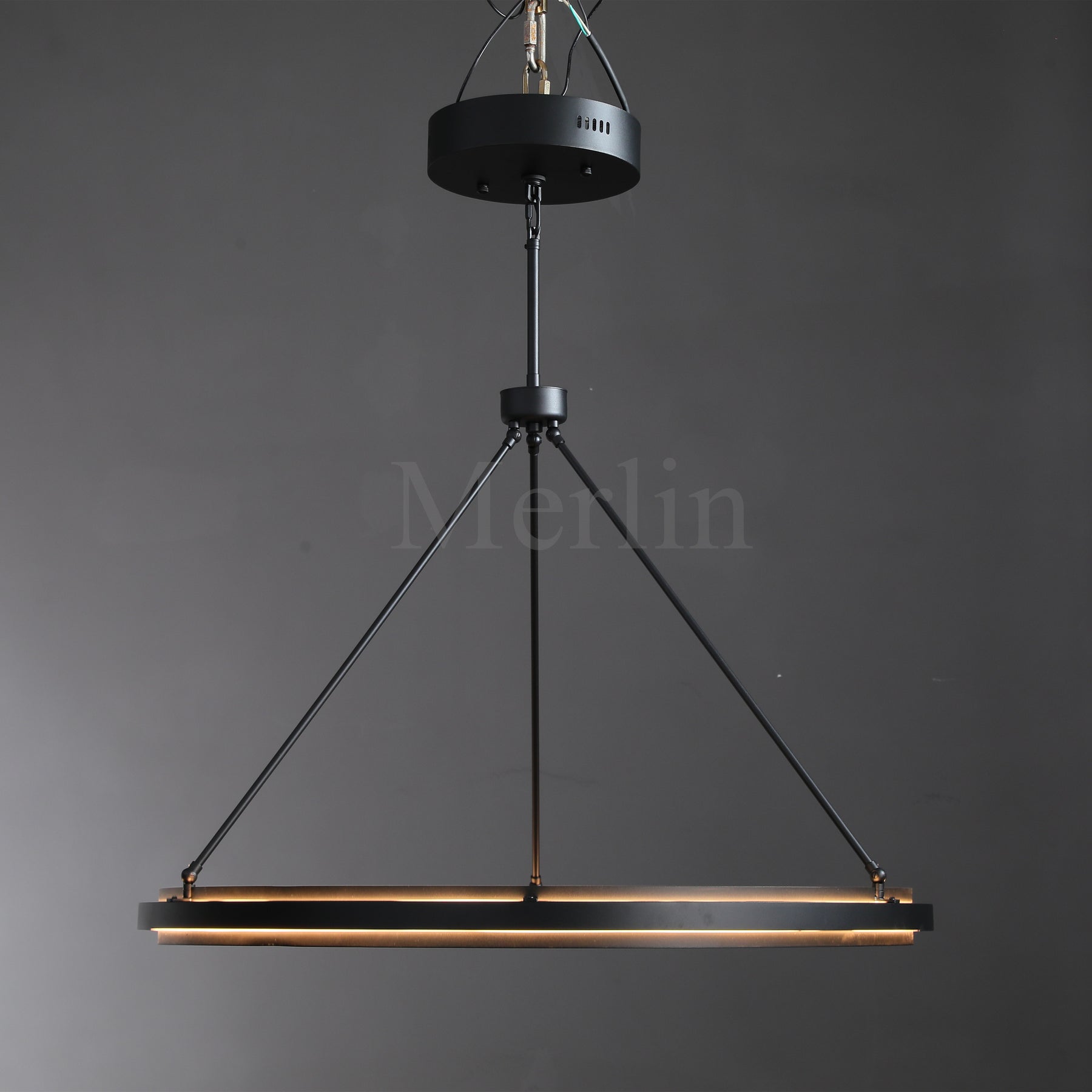George Elegant Modern Round Lamp Fixture, Metal Chandelier for Living Room, Bedroom, Dining Room