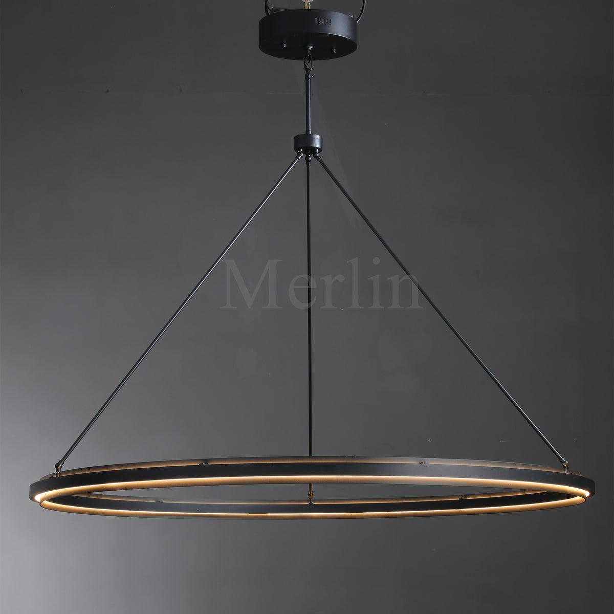George Elegant Modern Round Lamp Fixture, Metal Chandelier for Living Room, Bedroom, Dining Room
