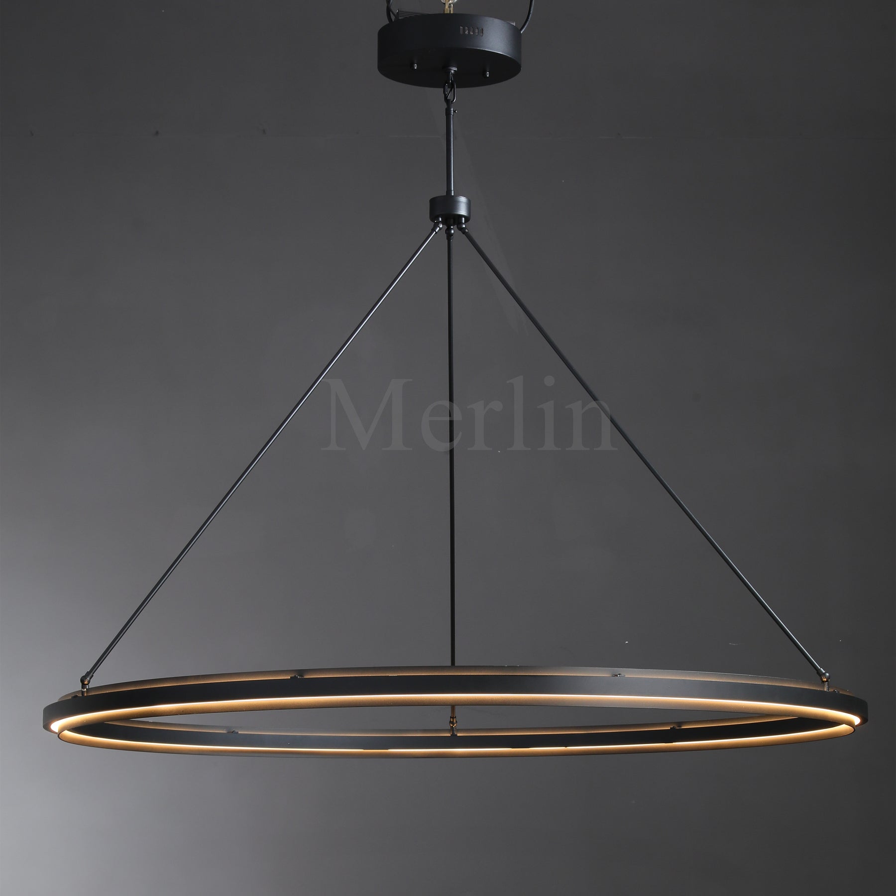 George Elegant Modern Round Lamp Fixture, Metal Chandelier for Living Room, Bedroom, Dining Room