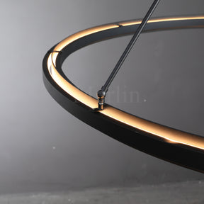 George Elegant Modern Round Lamp Fixture, Metal Chandelier for Living Room, Bedroom, Dining Room