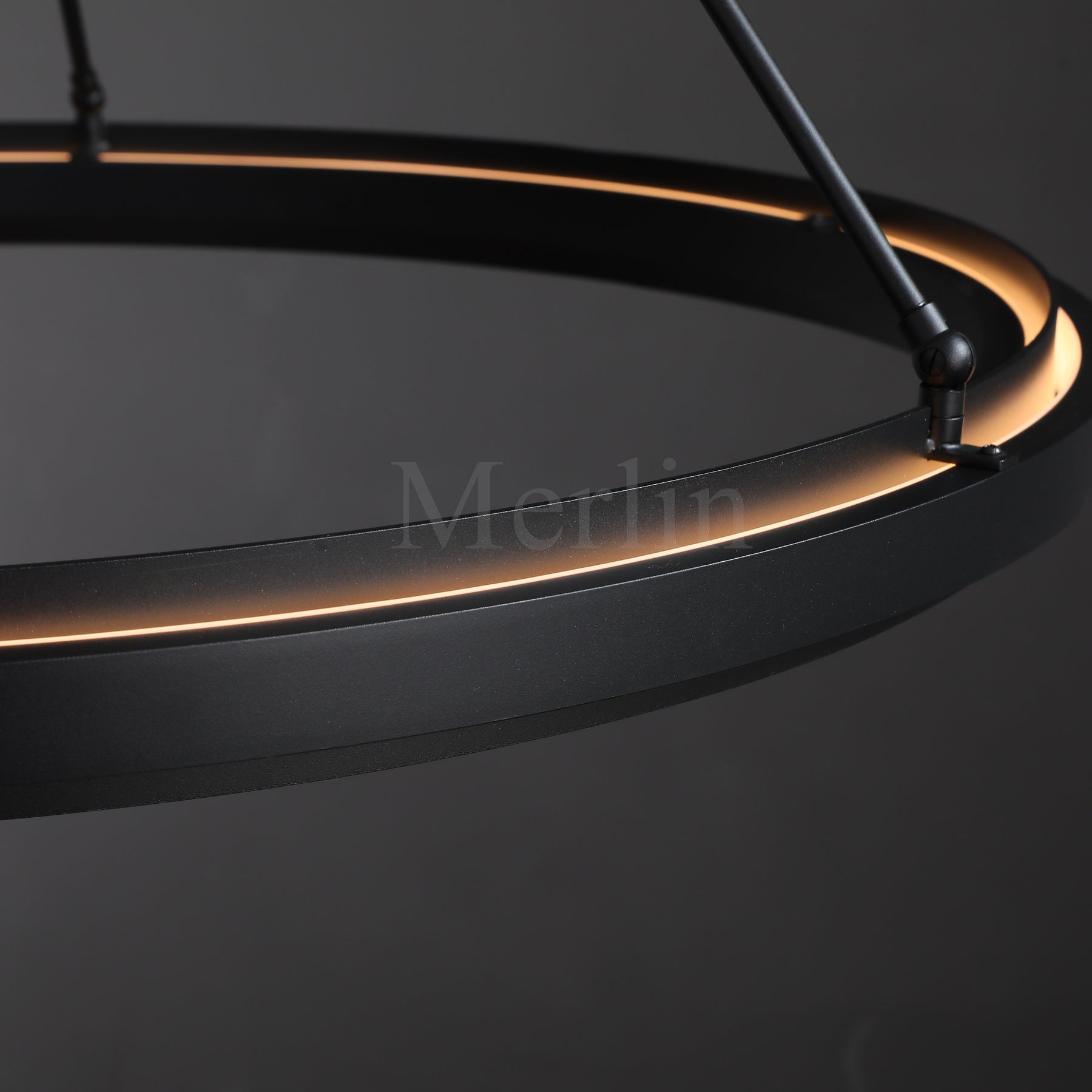 George Elegant Modern Round Lamp Fixture, Metal Chandelier for Living Room, Bedroom, Dining Room