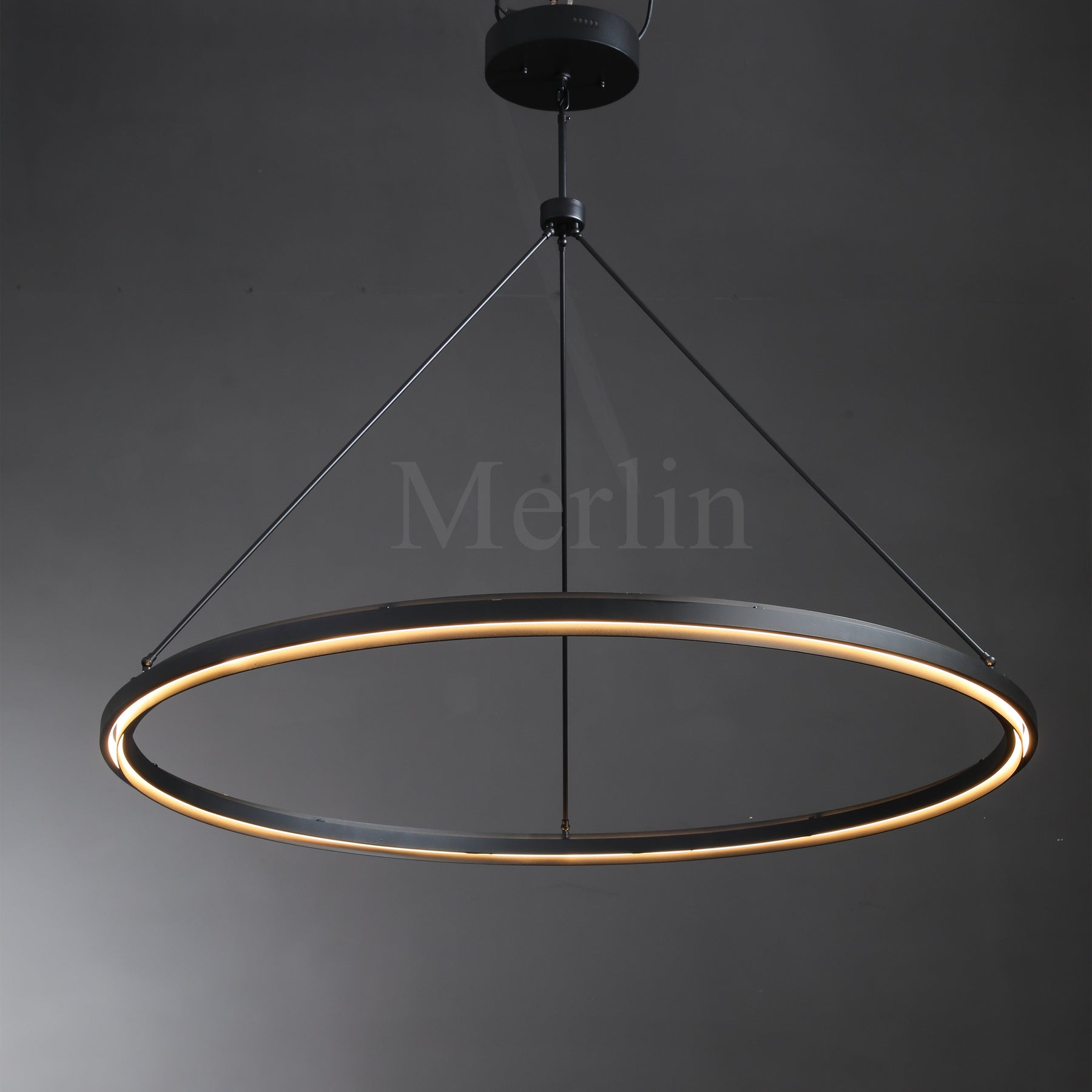 George Elegant Modern Round Lamp Fixture, Metal Chandelier for Living Room, Bedroom, Dining Room