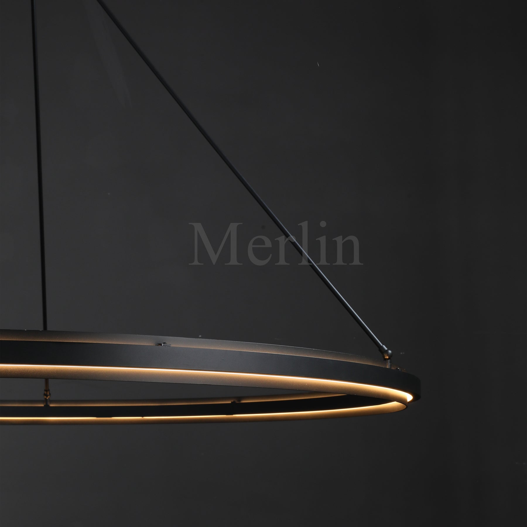 George Elegant Modern Round Lamp Fixture, Metal Chandelier for Living Room, Bedroom, Dining Room