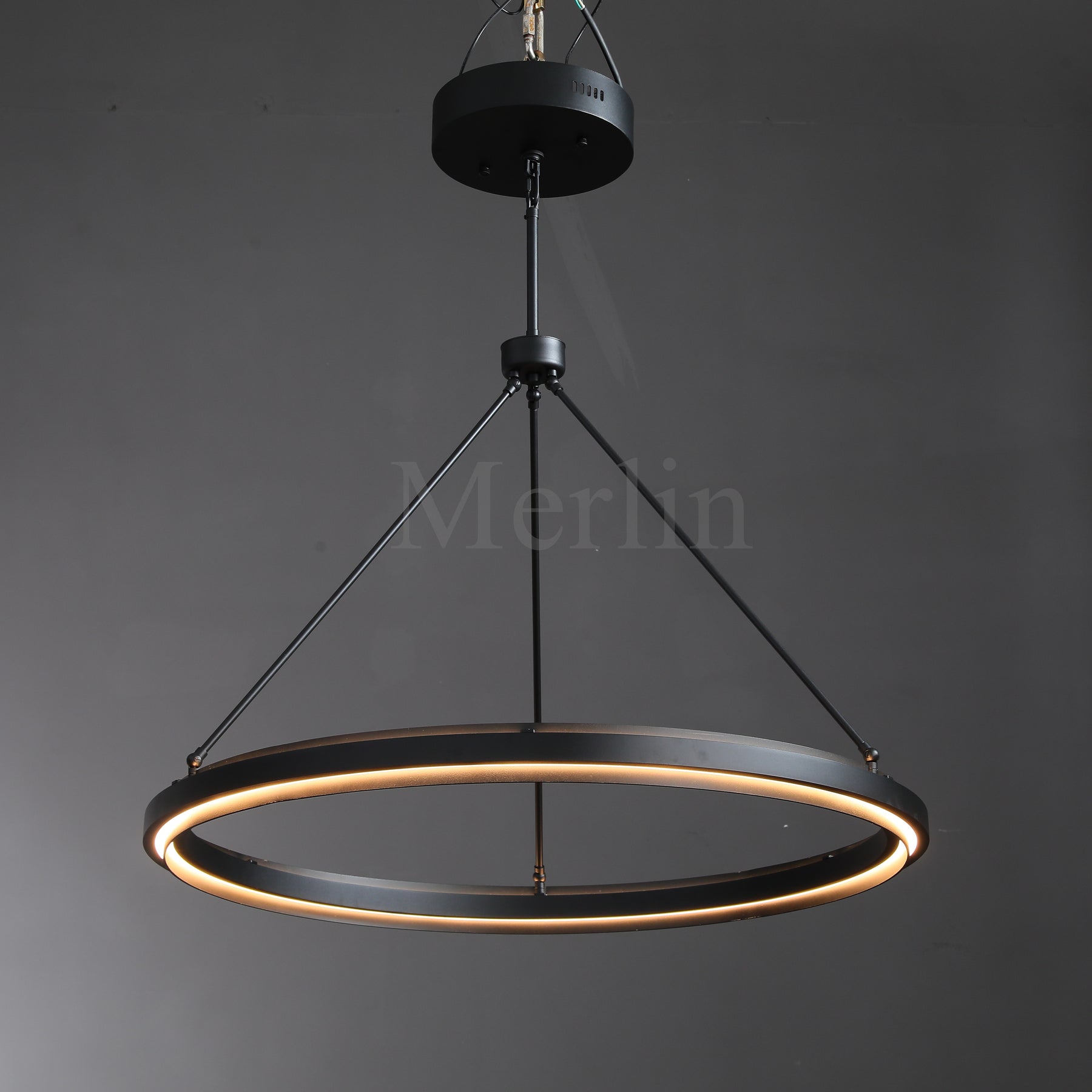 George Elegant Modern Round Lamp Fixture, Metal Chandelier for Living Room, Bedroom, Dining Room