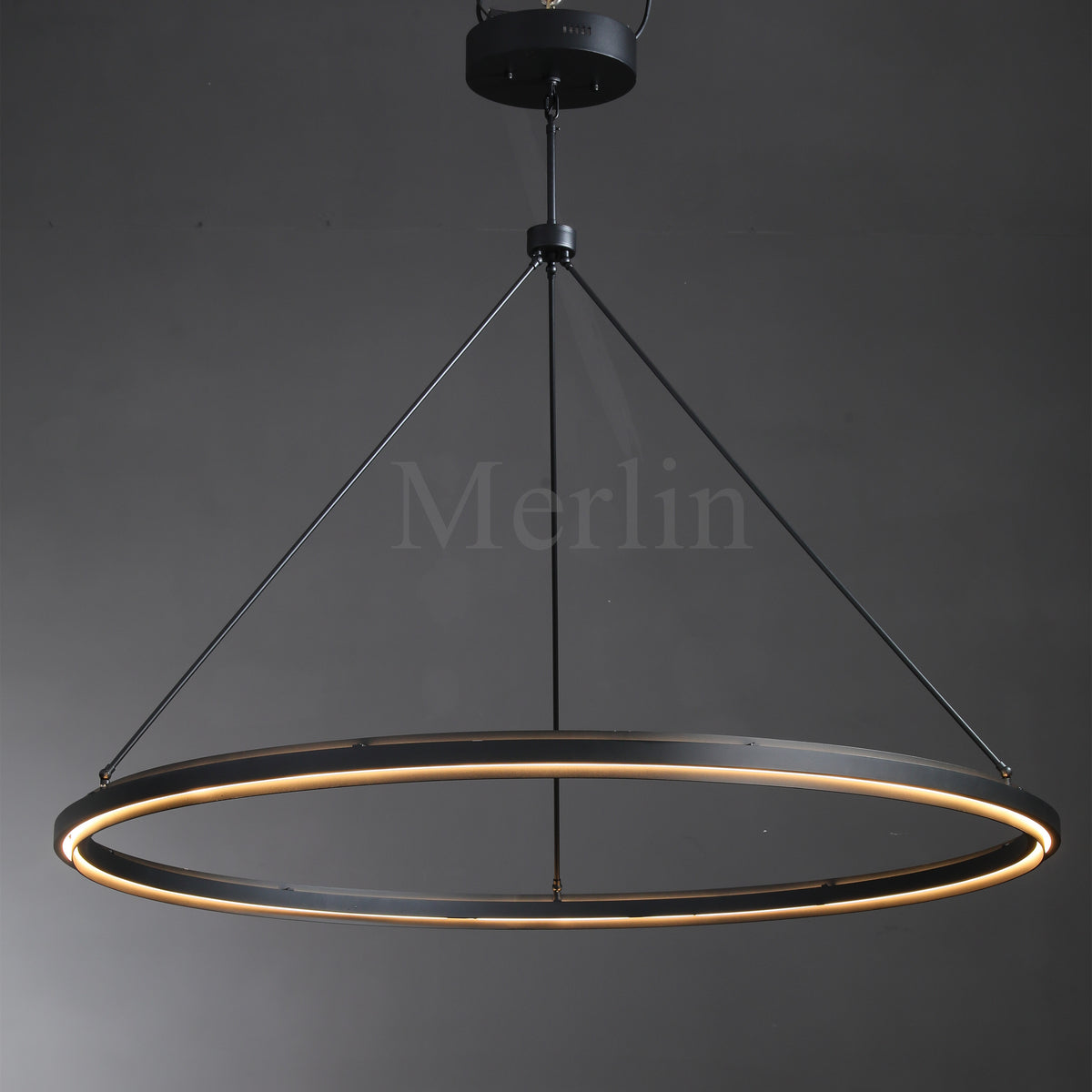 George Elegant Modern Round Lamp Fixture, Metal Chandelier for Living Room, Bedroom, Dining Room