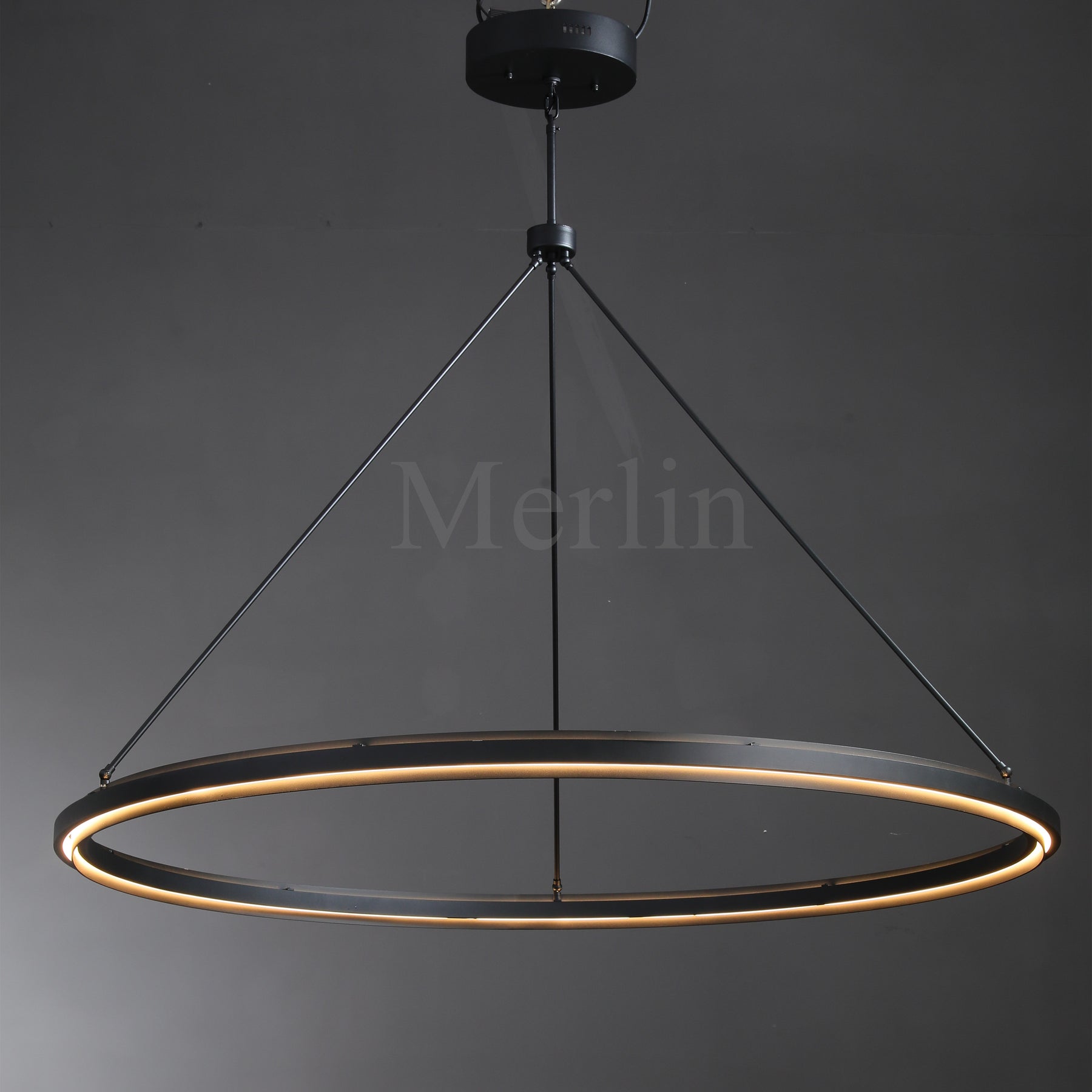 George Elegant Modern Round Lamp Fixture, Metal Chandelier for Living Room, Bedroom, Dining Room