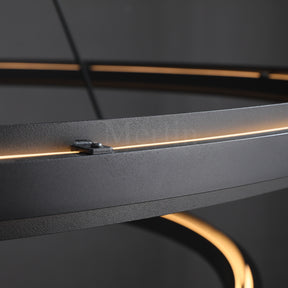 George Elegant Modern Two-Tier Round Lamp Fixture, Metal Chandelier for Living Room, Bedroom, Dining Room