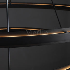 George Elegant Modern Two-Tier Round Lamp Fixture, Metal Chandelier for Living Room, Bedroom, Dining Room