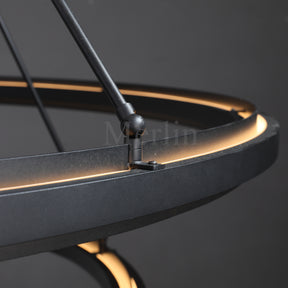 George Elegant Modern Two-Tier Round Lamp Fixture, Metal Chandelier for Living Room, Bedroom, Dining Room