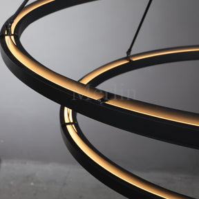 George Elegant Modern Two-Tier Round Lamp Fixture, Metal Chandelier for Living Room, Bedroom, Dining Room