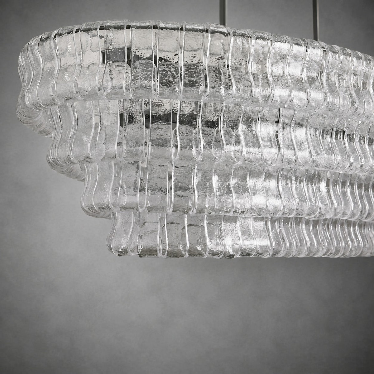 Ghiaccio Glass Oval Chandelier 54''65''